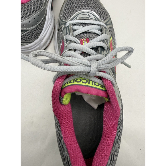 Saucony Women's Cohesion 6 Running Shoes Sneakers Size 7 Gray Pink Neon *USED... - Picture 9 of 16